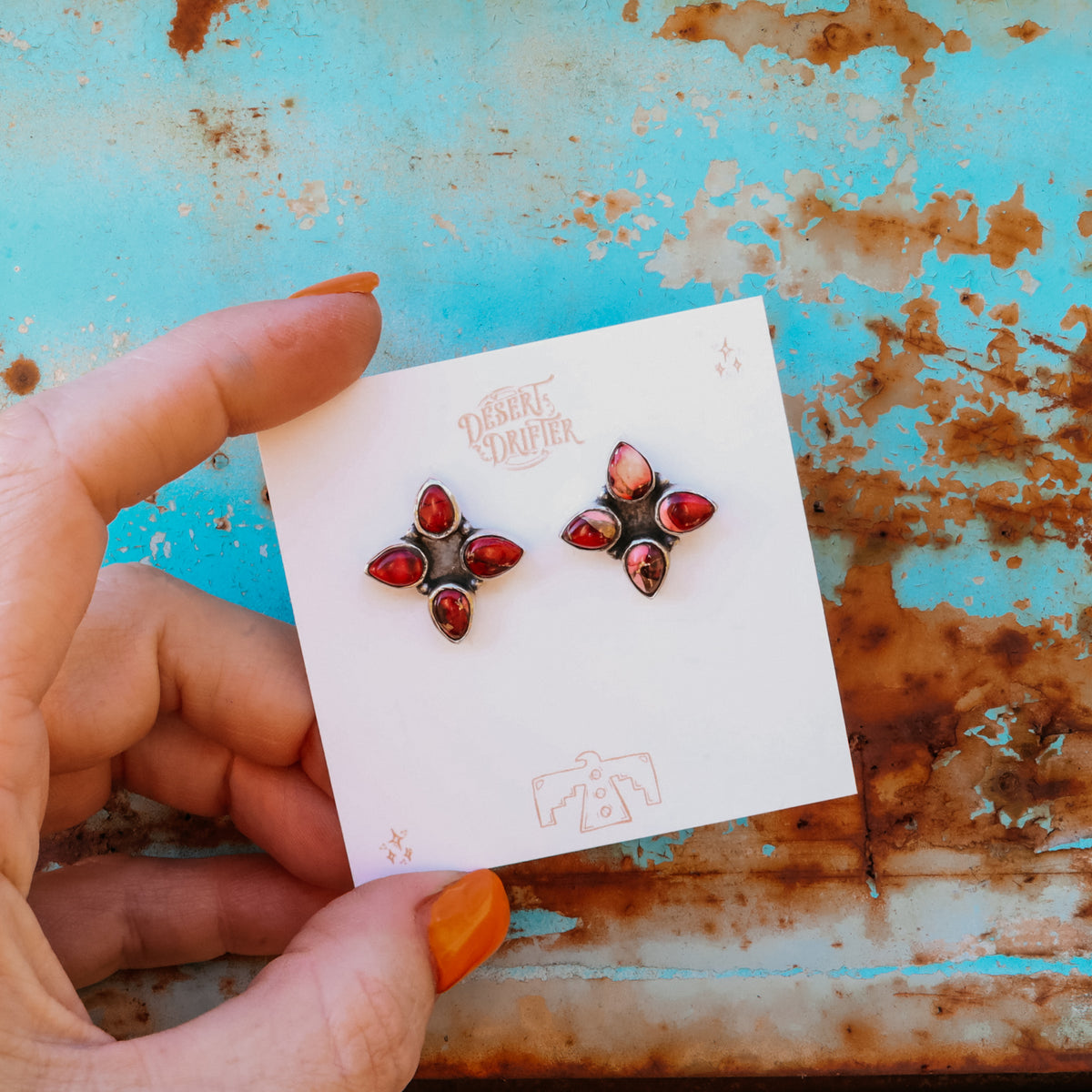 ‘Four Ways' Studs - Dahlia Rose - Pick Option