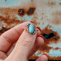 'Moon & Star' Ring - Kingman Turquoise - Size 8 - Pick Option