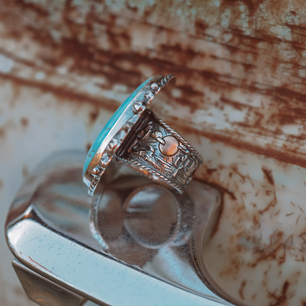 'Desert Day & Night' Storyteller Ring - Size 7.5 - Kingman
