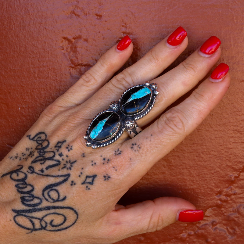 ‘Two Stone’ Ring - Blackjack - Size 11
