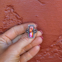 ‘Bar Ring’ - Orange Dahlia - Size 9 - Pick Option