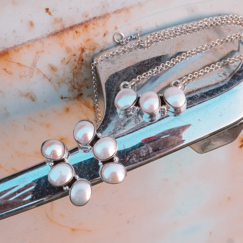 ‘Trio' Necklace - Mother or Pearl - Pick Option