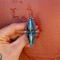 ‘Two Stone’ Ring - Blackjack - Size 8.75