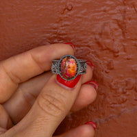 ‘Desert Day & Night' Storyteller Ring - Orange Dahlia - Size 8.25  - Pick Option