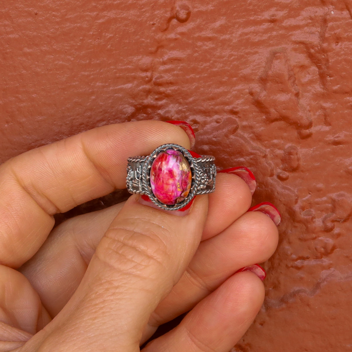 ‘Desert Day & Night' Storyteller Ring - Orange Dahlia - Size 8.25  - Pick Option