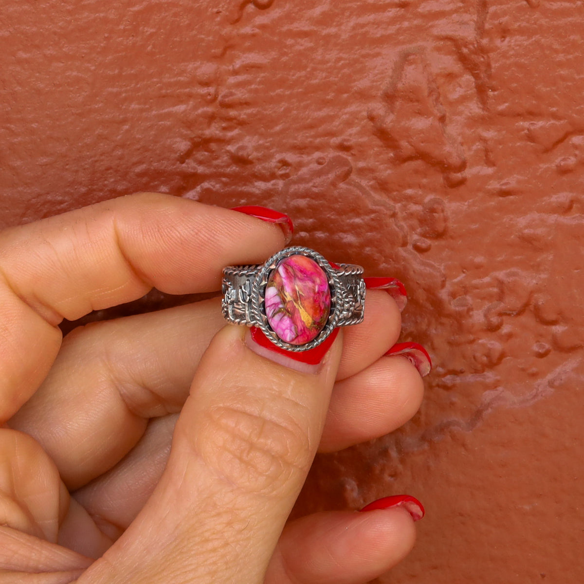 ‘Desert Day & Night' Storyteller Ring - Orange Dahlia - Size 8.25  - Pick Option