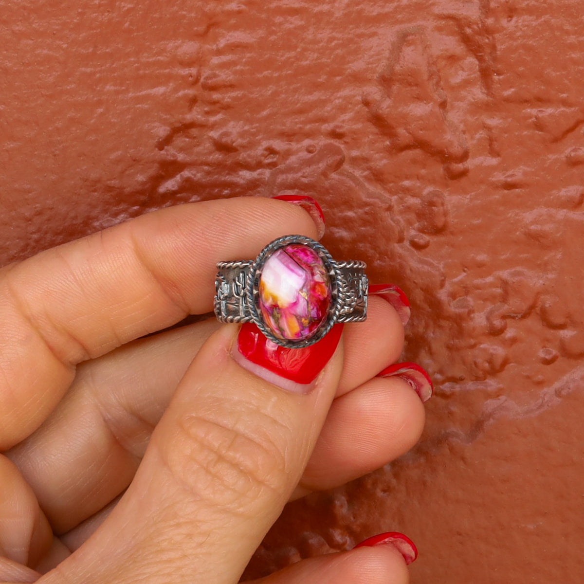 ‘Desert Day & Night' Storyteller Ring - Orange Dahlia - Size 8.25  - Pick Option