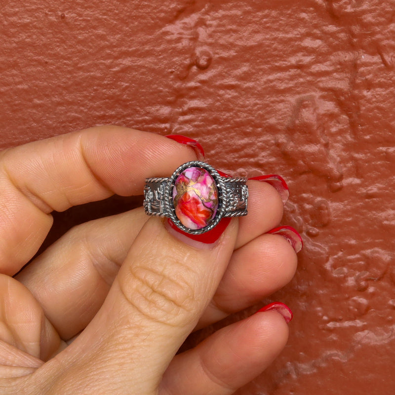 ‘Desert Day & Night' Storyteller Ring - Orange Dahlia - Size 10  - Pick Option