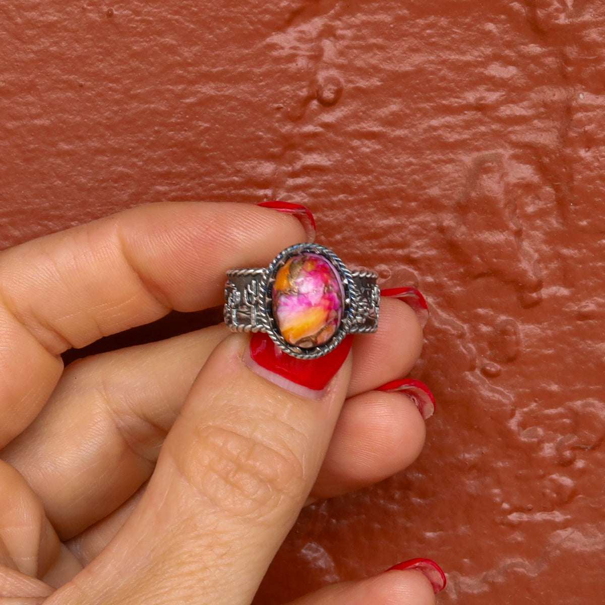 ‘Desert Day & Night' Storyteller Ring - Orange Dahlia - Size 10  - Pick Option