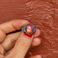 ‘Desert Day & Night' Storyteller Ring - Orange Dahlia - Size 10  - Pick Option