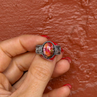 ‘Desert Day & Night' Storyteller Ring - Orange Dahlia - Size 10  - Pick Option