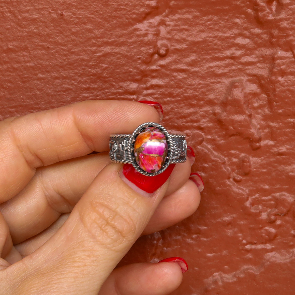 ‘Desert Day & Night' Storyteller Ring - Orange Dahlia - Size 10  - Pick Option