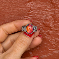 ‘Desert Day & Night' Storyteller Ring - Orange Dahlia - Size 10  - Pick Option