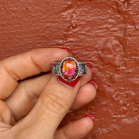 ‘Desert Day & Night' Storyteller Ring - Orange Dahlia - Size 10  - Pick Option