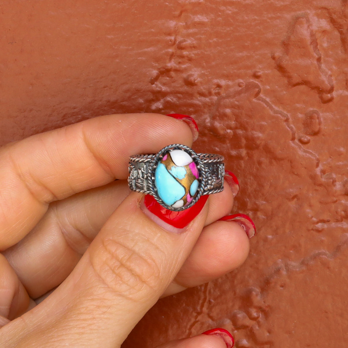 ‘Desert Day & Night' Storyteller Ring - Cotton Candy - Size 10  - Pick Option