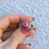 ‘Desert Day & Night' Storyteller Ring - Orange Dahlia - Size 7.25 - Pick Option
