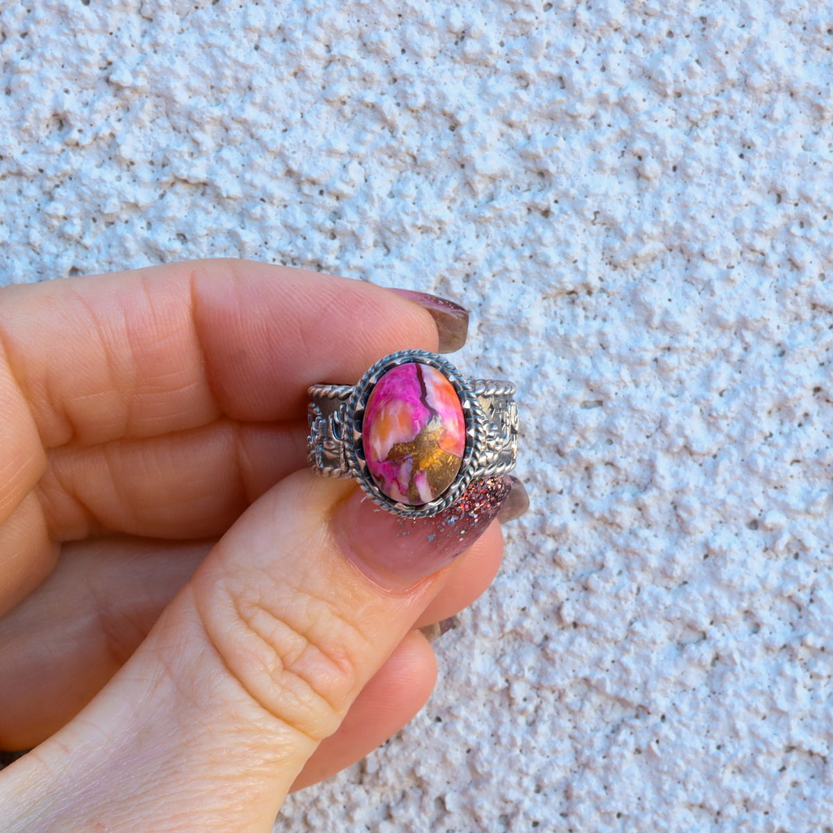 ‘Desert Day & Night' Storyteller Ring - Orange Dahlia - Size 7.25 - Pick Option