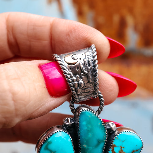 ‘Desert Pendant' - Kingman & Buffalo Bone