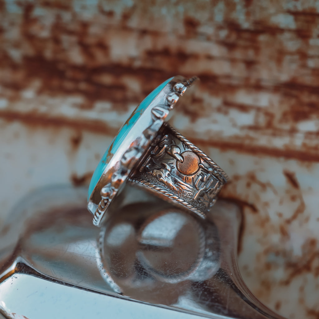'Desert Day & Night' Storyteller Ring - Size 6.75 - Kingman