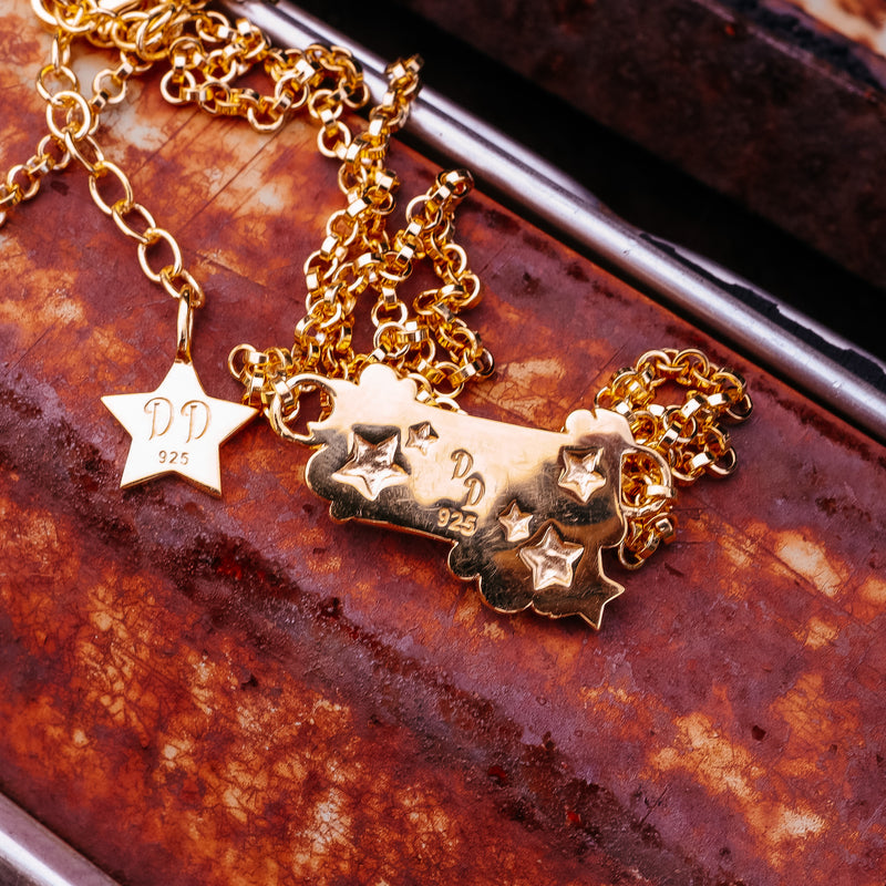 ‘Cosmic Baby Bar’ - Orange Dahlia - 18K Gold
