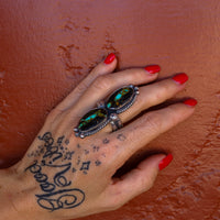 ‘Two Stone’ Ring - Blackjack - Size 8.75
