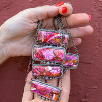 ‘Chonky Bar' Statement Necklace - Orange Dahlia - Pick Option