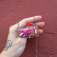 ‘Chonky Bar' Statement Necklace - Orange Dahlia - Pick Option