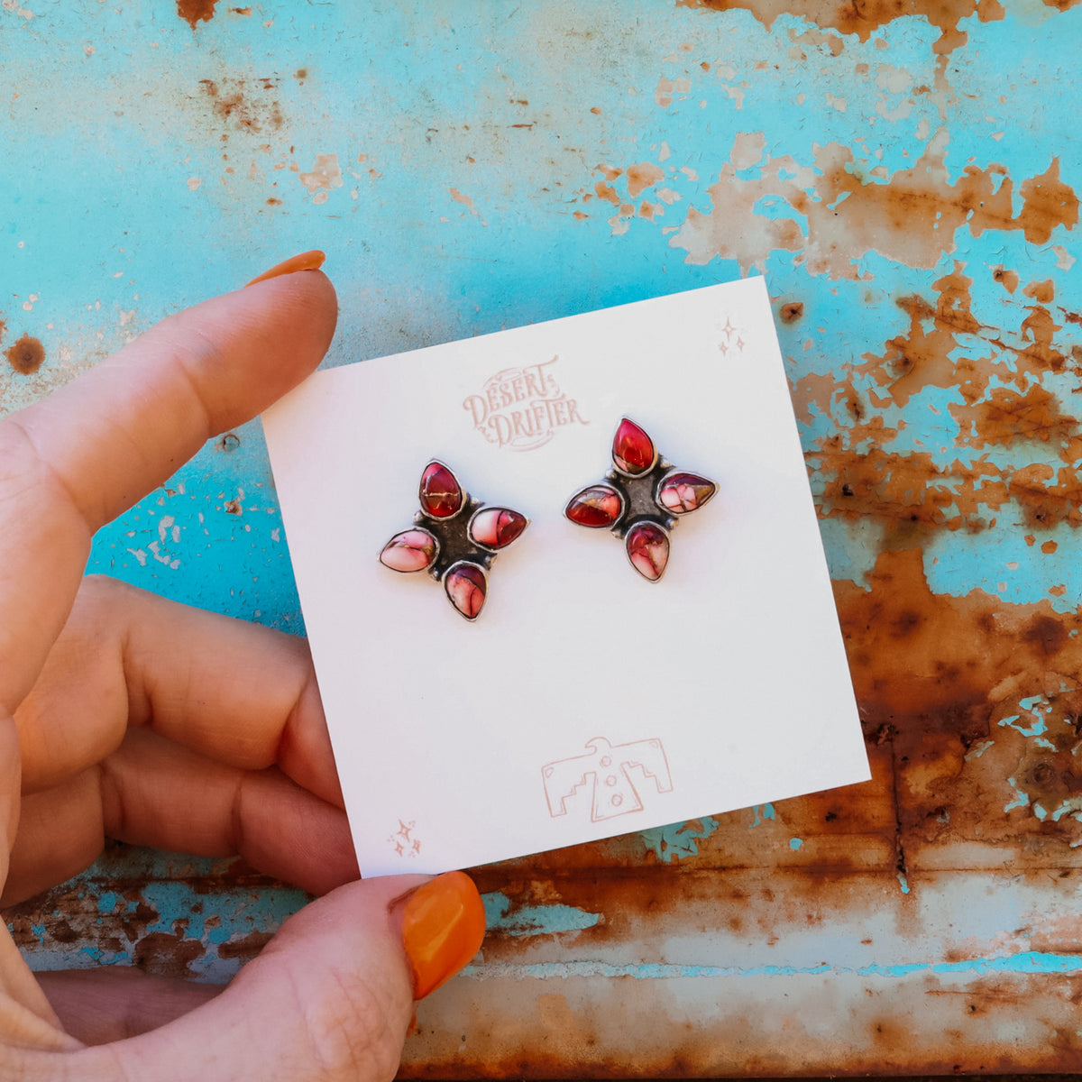 ‘Four Ways' Studs - Dahlia Rose - Pick Option