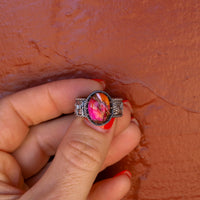 ‘Desert Day & Night' Storyteller Ring - Orange Dahlia - Size 8.25  - Pick Option
