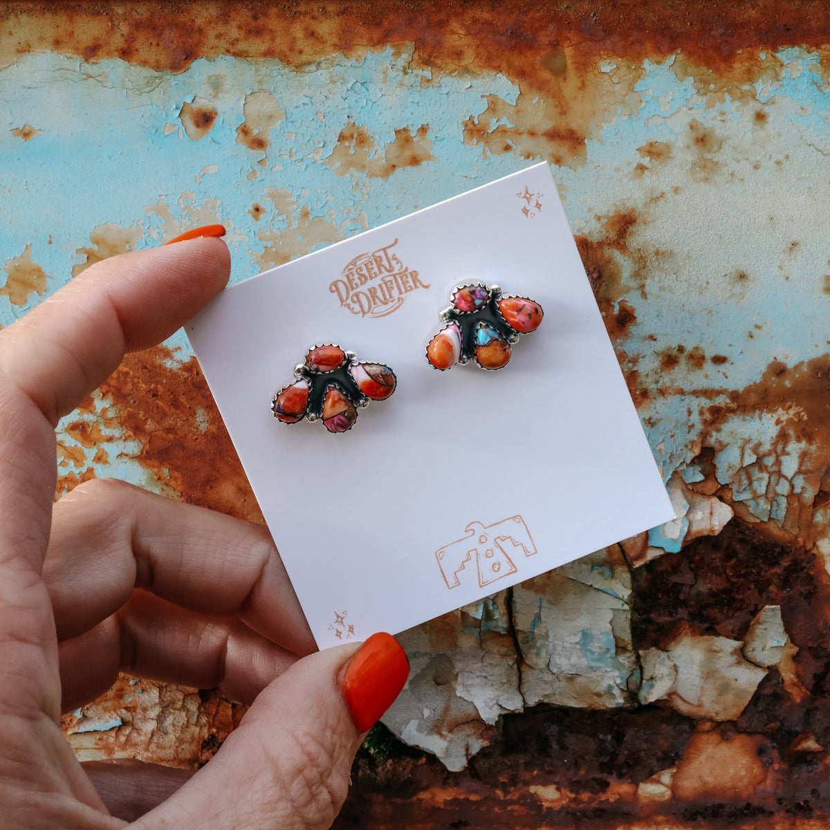 ‘Midi Cluster' Earrings - Orange Dahlia - Pick Option