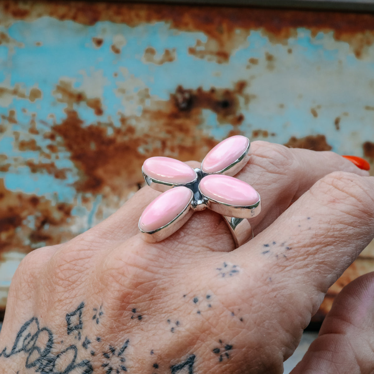'Cross' Ring - Pink Conch - Pick Option