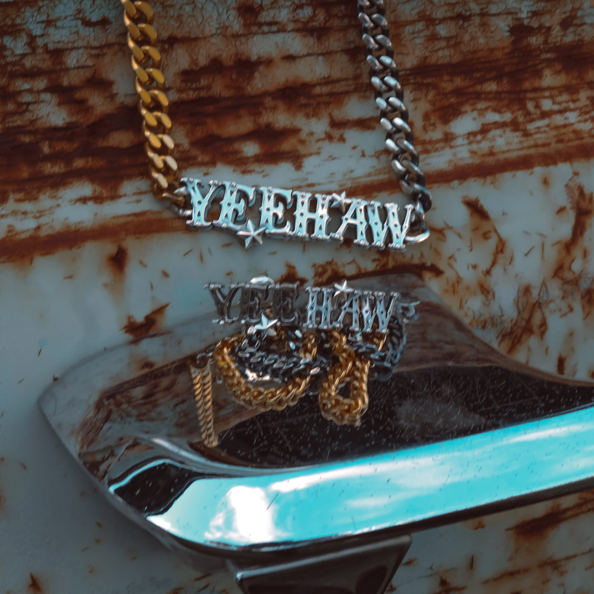 ‘Yee Haw' 18k Gold & Sterling Necklace