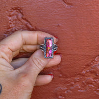 ‘Bar Ring’ - Orange Dahlia - Size 9 - Pick Option