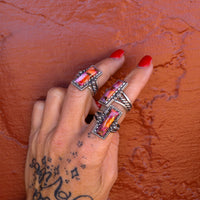 ‘Bar Ring’ - Orange Dahlia - Size 8 - Pick Option