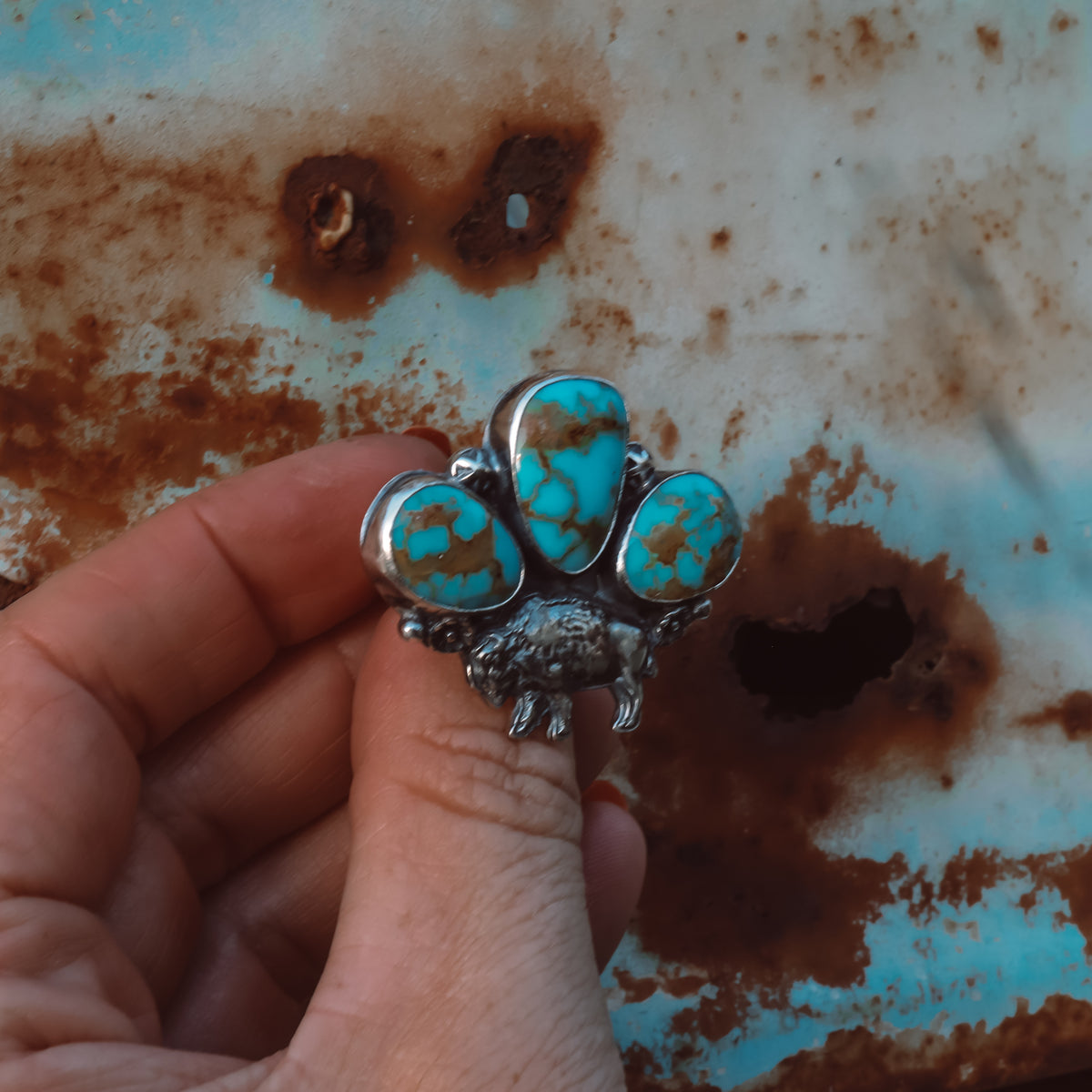 'Frontier Bison' Ring - Sonoran Mountain - Size 6.75