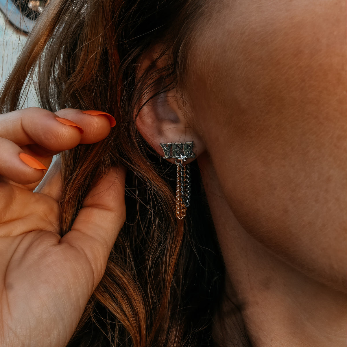 Back chain earrings on sale