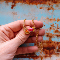 ‘Cosmic Baby Bar’ - Orange Dahlia - 18K Gold