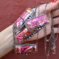‘Chonky Bar' Statement Necklace - Orange Dahlia - Pick Option