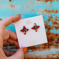 ‘Four Ways' Studs - Dahlia Rose - Pick Option