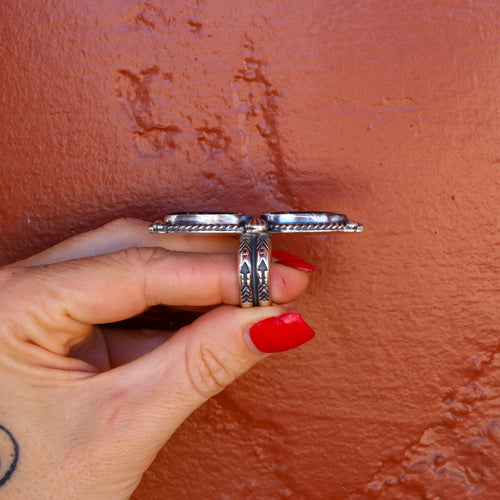 ‘Two Stone’ Ring - Blackjack - Size 8.75