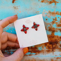 ‘Four Ways' Studs - Dahlia Rose - Pick Option