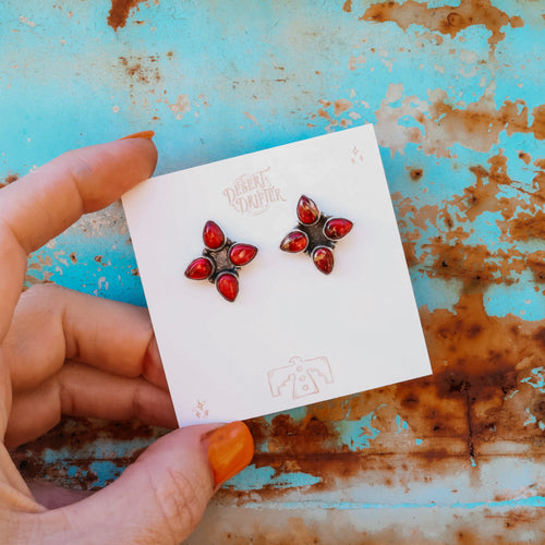 ‘Four Ways' Studs - Dahlia Rose - Pick Option