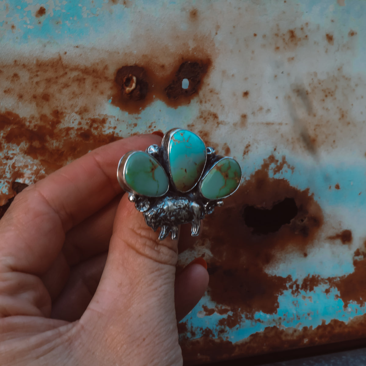 'Frontier Bison' Ring - Sonoran Mountain - Size 8