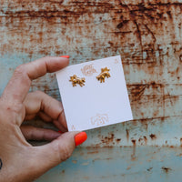 'Bull Rider' Studs -18K Gold