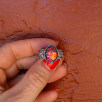 ‘Desert Day & Night' Storyteller Ring - Orange Dahlia - Size 8.25  - Pick Option