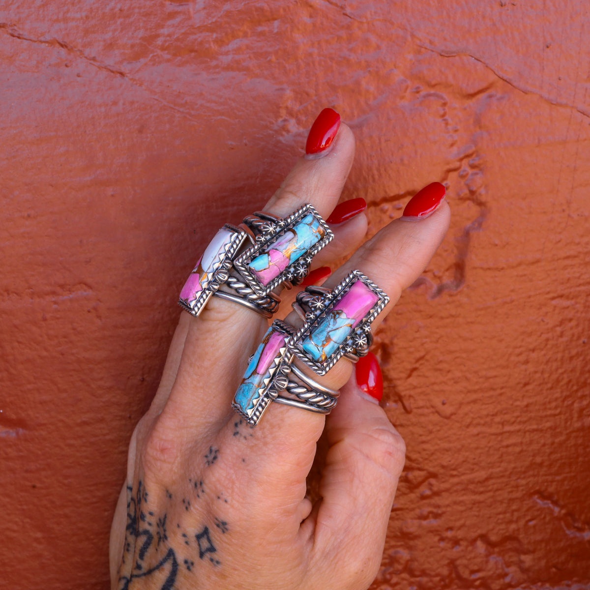 ‘Bar Ring’ - Cotton Candy - Size 8 - Pick Option