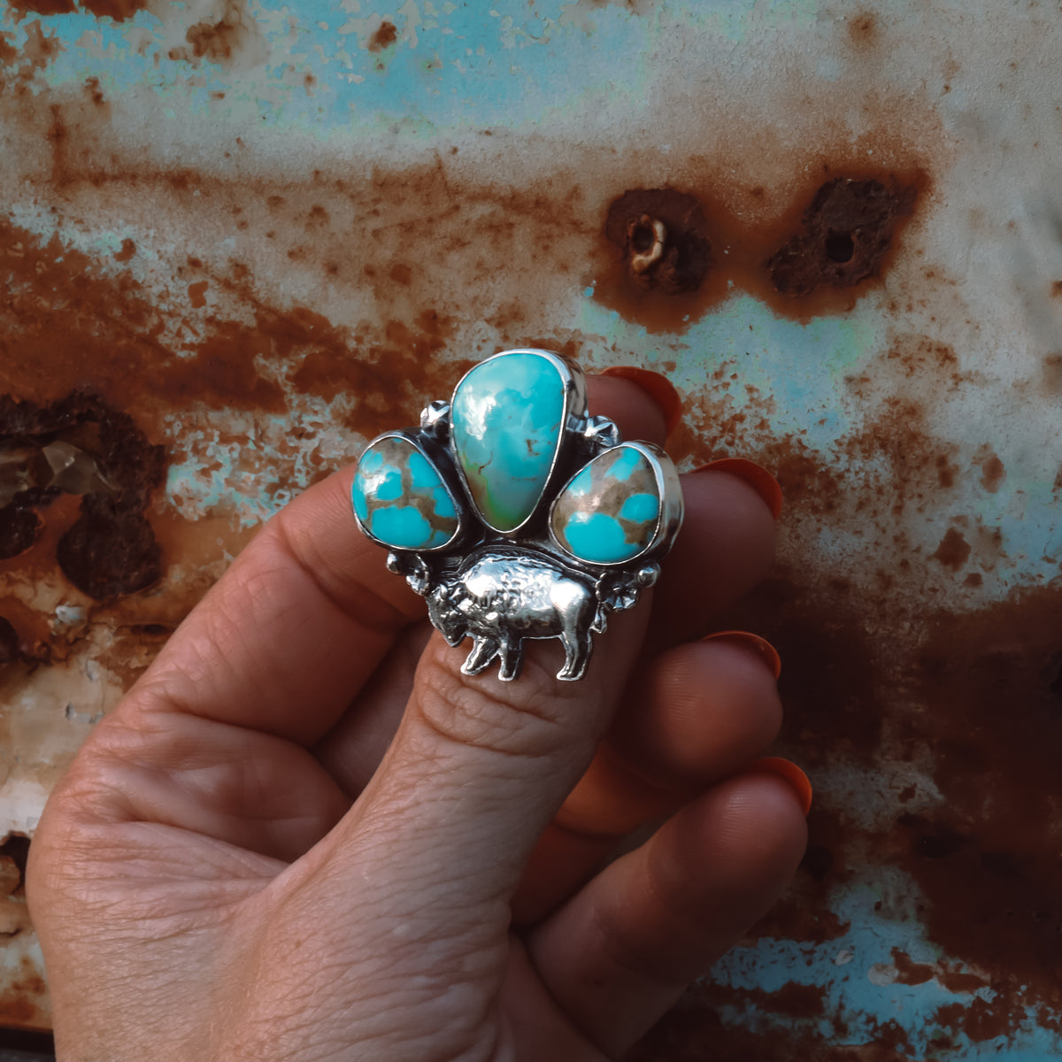 'Frontier Bison' Ring - Sonoran Mountain - Size 6.5