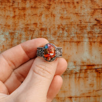 ‘Desert Day & Night' Storyteller Ring - Orange Dahlia - Size 10  - Pick Option