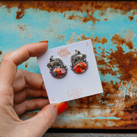 'Fuck Around and Find Out' Earrings - Orange Dahlia - Pick Option