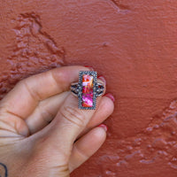 ‘Bar Ring’ - Orange Dahlia - Size 9 - Pick Option